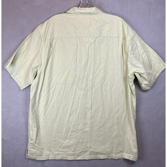 Columbia Sportswear Button Up Shirt Short Sleeve Mens Adult Large Yellow / Green - Picture 6 of 6